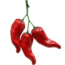 Chilischoten Rot Deko Lebensmittelattrappe 9cm 3St am Zweig