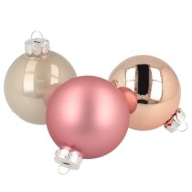 Artikel Christbaumkugel Kugel Glas Rosa Creme Ø60mm 24 St
