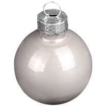 Artikel Christbaumkugeln aus Glas Grün Perlmuttgrau Ø5cm 24 St