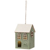Artikel Filzhäuschen Christbaumschmuck Grün mit Holz und LED-Beleuchtung 2er Set