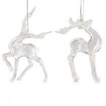 Artikel Christbaumschmuck Hirsch Deko Figur Acryl 12,5/15cm 2St