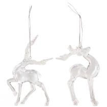 Artikel Christbaumschmuck Acryl Hirsche 12,5cm und 15cm Transparent 2 Stück