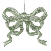 Artikel Christbaumschmuck Schleife 9cm mit Glitter Grün 12 St