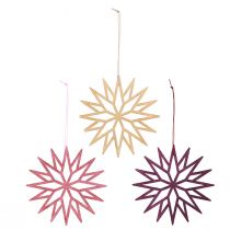 Artikel Christbaumschmuck Schneeflocken Holz Ø15cm 8 Stück Naturfarben