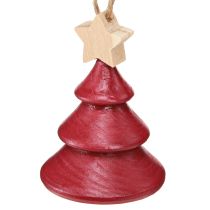 Artikel Christbaumschmuck Tannenbaum Holz Rot Weiß 7,5cm 6 St