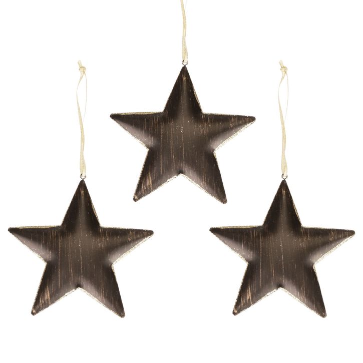 Artikel Christbaumschmuck Deko Stern Metall Schwarz Gold Ø15cm 3 St