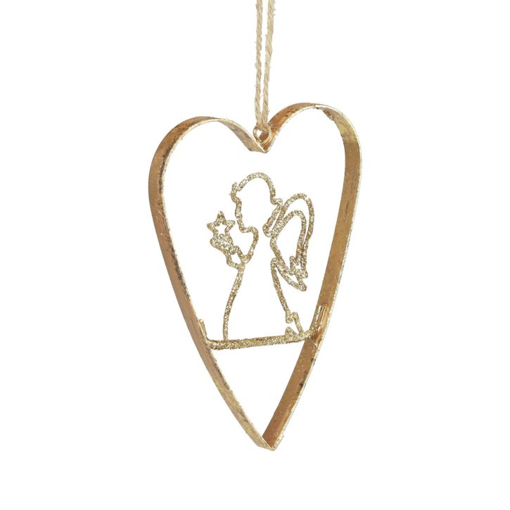 Christbaumschmuck Herz Metallherzen Deko Golden 12cm 6St