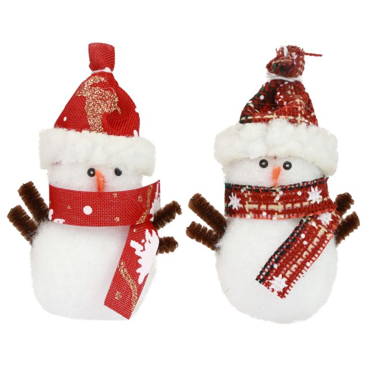 Artikel Christbaumschmuck Schneemann mit Mütze H9cm 4St