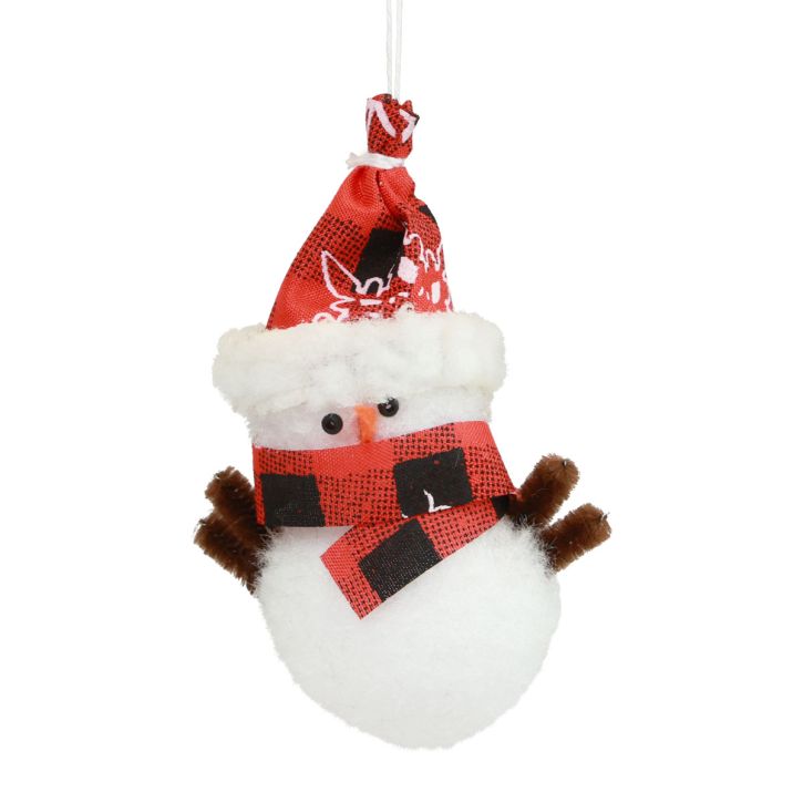 Artikel Christbaumschmuck Schneemann 9 cm mit Mütze und Schal, 4er-Set weiß