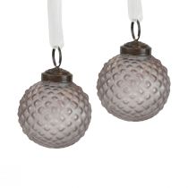 Christbaumschmuck Vintage Glas Deko Blaugrau Ø5cm 9St