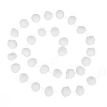 Christbaumschmuck Schneeball Girlande Deko Weiß 185cm