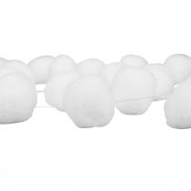 Christbaumschmuck Schneeball Girlande Deko Weiß 185cm