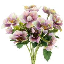Artikel Kunstblume Christrose Bund aus Kunststoff 35 cm Violett 6 Blüten für Innen