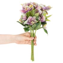 Artikel Kunstblume Christrose Bund aus Kunststoff 35 cm Violett 6 Blüten für Innen