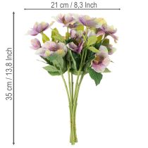 Artikel Kunstblume Christrose Bund aus Kunststoff 35 cm Violett 6 Blüten für Innen