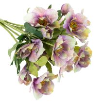Artikel Kunstblume Christrose Bund aus Kunststoff 35 cm Violett 6 Blüten für Innen