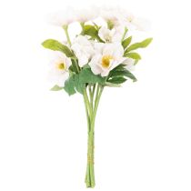 Artikel Kunstblume Christrose Bund 35cm Weiß-Rosa 6 Stück Innenbereich