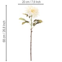 Artikel Künstliche Dahlie 68 cm aus Seidenstoff in Cremeweiß