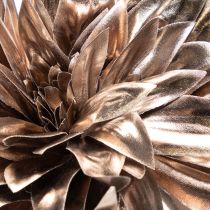 Artikel Künstliche Dahlie mit zwei Blüten, 75 cm, Metallic Champagner