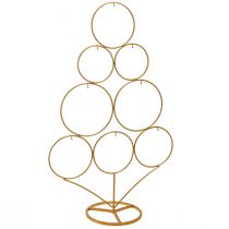Artikel Deko Baum mit Haken Weihnachtsdeko Metall Mattgold H58cm