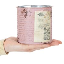 Artikel Deko-Dose aus Metall in Altrosa zum Bepflanzen Ø11cm H10,5cm