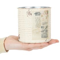 Artikel 3-teiliges Pflanztopf-Set aus Aluminium im Vintage-Stil, Altrosa und Creme, Höhe 15 cm