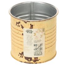 Artikel Deko Metalldose mit Rostoptik Ø8cm H7,5cm Apricot