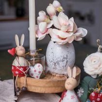 Deko-Ei, Eierhälfte zum Dekorieren, Osterdeko Ø10,5cm H14,5cm Weiß, Silbern 3St