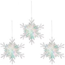 Artikel Deko Schneeflocke aus Acryl Ø15cm transparent mit Glitter 3 Stück