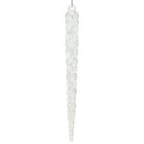 Artikel Deko Eiszapfen zum Hängen Winter Klar Glitter 14cm 4St