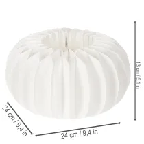 Artikel Wabenpapier Kürbis rund 24 cm weiß für Trockenblumen und Herbstdekoration 4 Stück