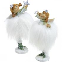 Deko Engel Weihnachtsengel Engelsfigur mit Stern H12cm 2St