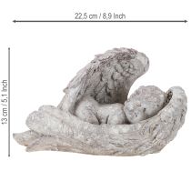 Artikel Dekofigur Engel schlafend mit Flügeln 22,5 cm Kunststein Antik