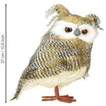 Artikel Deko-Eule aus Styropor mit Kunstfell, 27 cm, Braun-Weiß