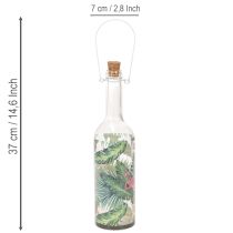 Artikel Deko-Flaschen aus Glas mit LED und Flamingo-Motiv 37,5cm Warmweiß 2er-Set