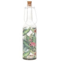Artikel Deko-Flaschen aus Glas mit LED und Flamingo-Motiv 37,5cm Warmweiß 2er-Set