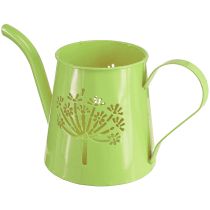 Artikel Deko Gießkanne Metall Kanne Pusteblume Grün H12cm 2St