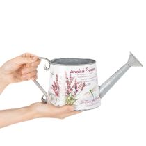 Artikel Deko Gießkanne Metall Lavendelmotiv 30×11×14,5 cm für Innenbereich