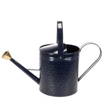 Artikel Deko-Gießkanne aus Metall 65cm Blau-Gold mit Karo-Muster für Innen- und Außenbereiche