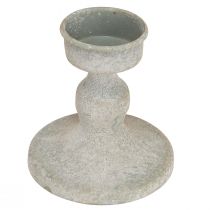 Artikel Deko Glas Pokal Vintage Metall Grau Shabby Chic Ø8cm H15,5cm