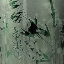 Artikel Deko Windlicht Glas Grün Weiß Wiesenmotiv H12,5cm 2 Stück