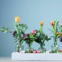 Artikel Deko-Flasche Blumenvase Ø7,5cm H13,5cm klar 6 St