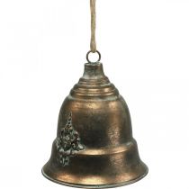 Deko-Glocke, Metallglocke, Goldene Glocke zum Hängen Ø20,5cm H24cm