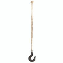 Artikel Deko Haken Metall Schwarz Haken mit Jutekordel H54cm