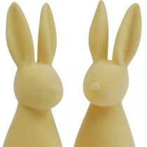 Artikel Dekofigur Osterhase Kunststoff Hellgelb Beflockt H29,5cm 2er Set