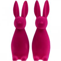 Artikel Deko Hase Deko-Osterhase Beflockt Pink H29,5cm 2 St