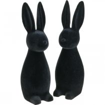 Artikel Deko Hase Schwarz Deko-Osterhase Beflockt H29,5cm 2St