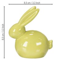 Artikel Deko Hase Gelb Grün Braun Moderne Keramikfigur für Ostern 8,5×4,5cm 3St