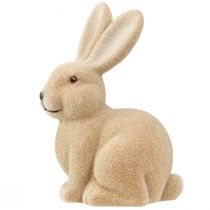 Artikel Dekohase aus beflocktem Kunststoff, sitzend, 22 cm, braun