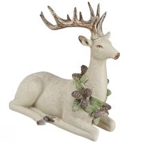 Artikel Deko Hirsch Liegend Vintage in Grün Braun 30x13x28cm
